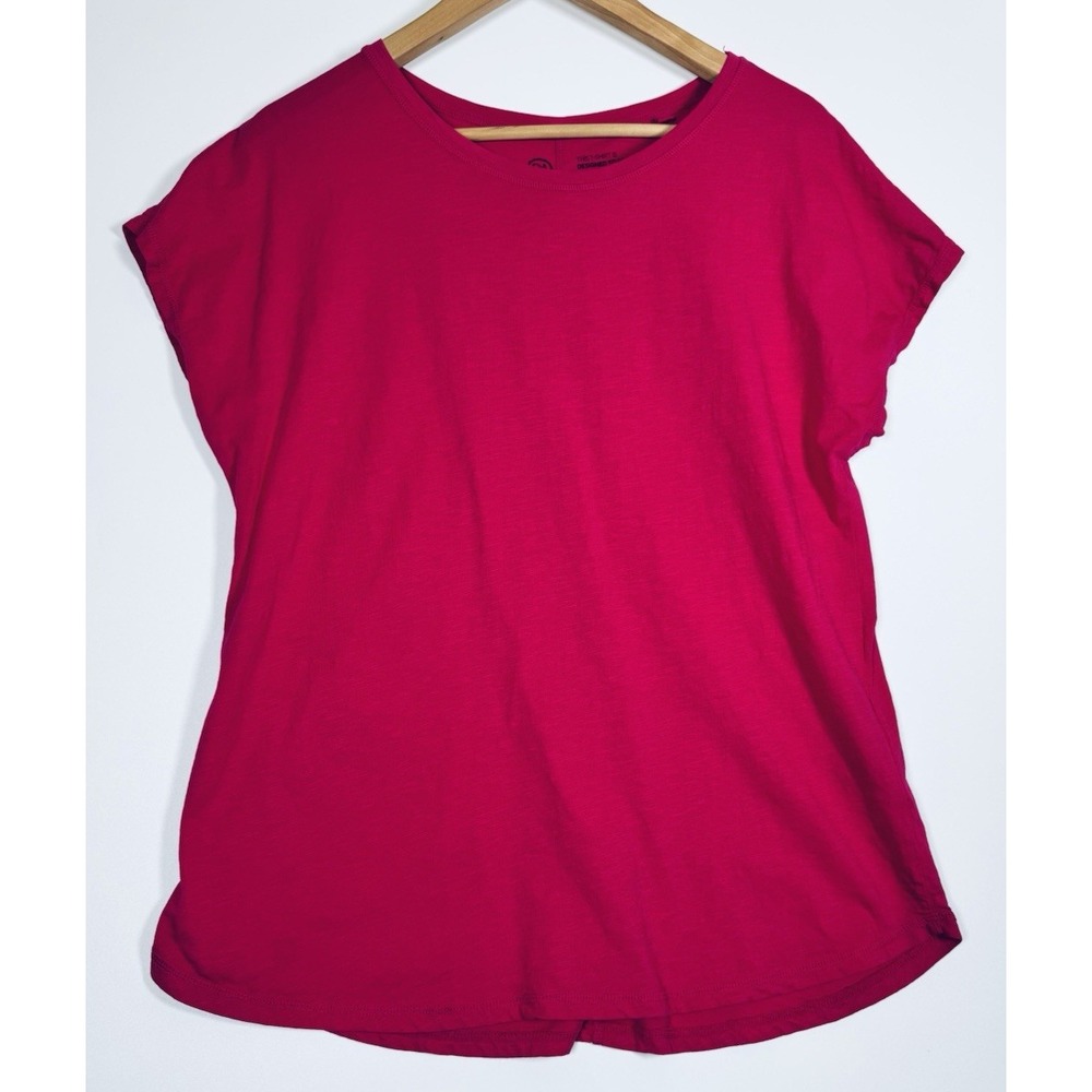 C and A Organic Cotton T Shirt  Women Large Pink Fuchsia Oversized Dolman TOp